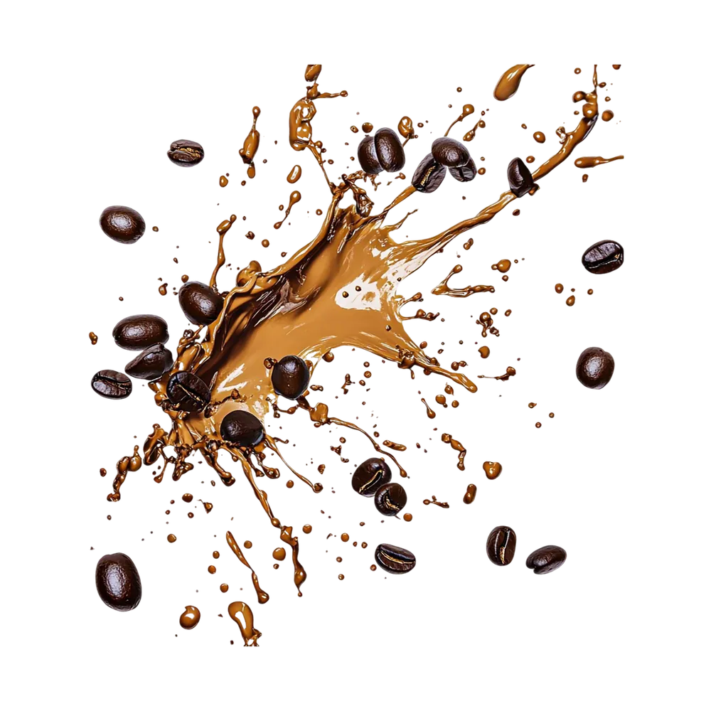 Italiaans geroosterde espressobonen in een koffie-splash